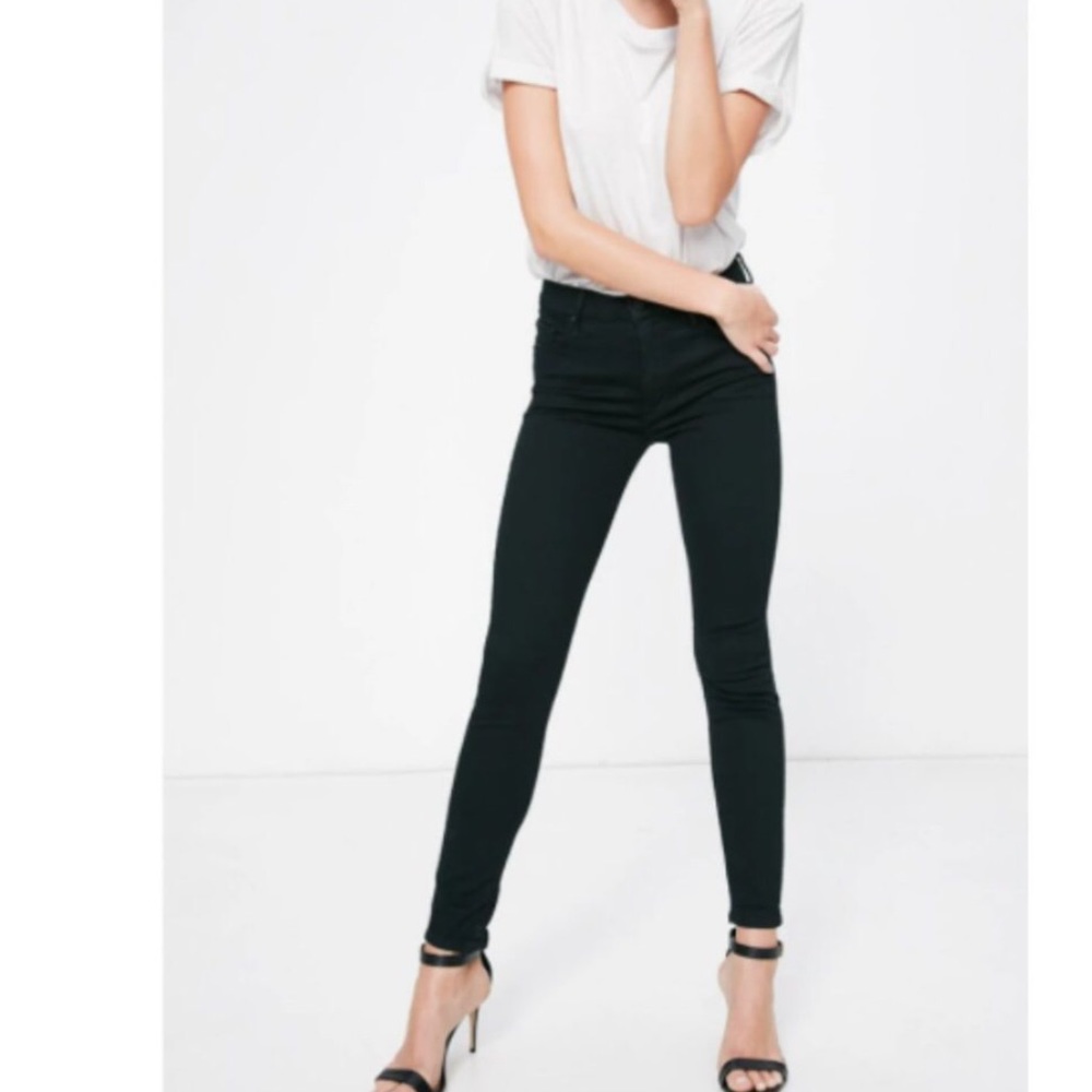 MOTHER Black High Waisted Looker Not Guilty Skinny Jeans Size 26